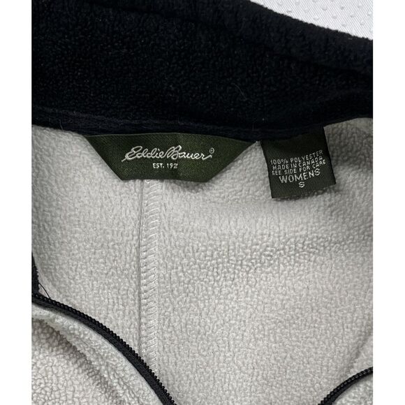 Eddie Bauer Vest Womens Small Light Gray Fleece Sherpa Full Zip Outdoor - Picture 3 of 7